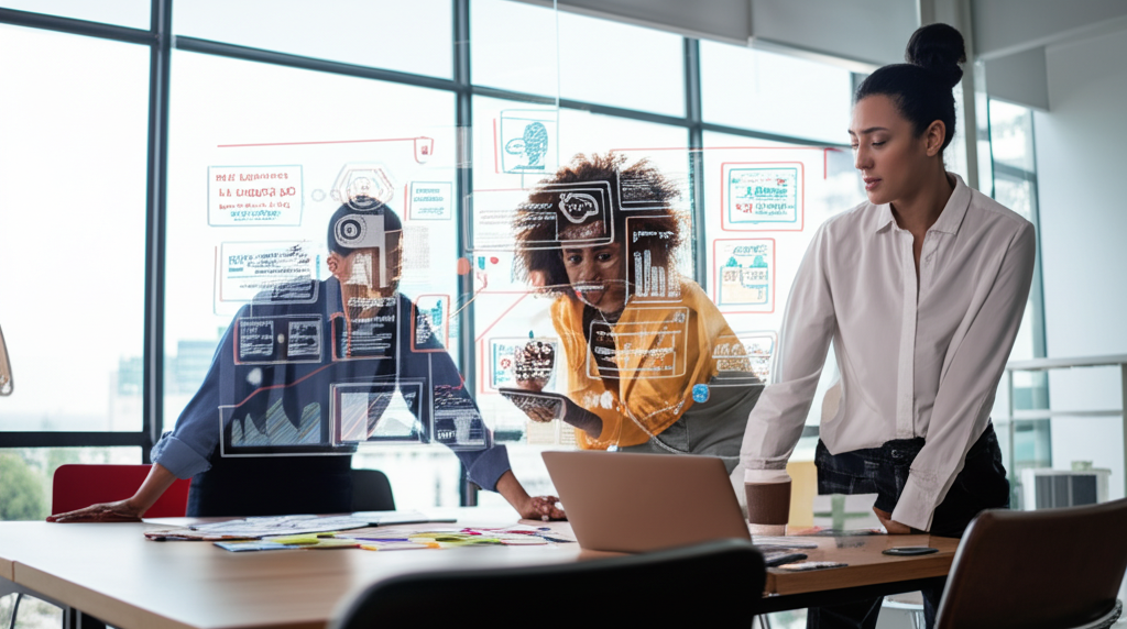 Financial experts collaborating